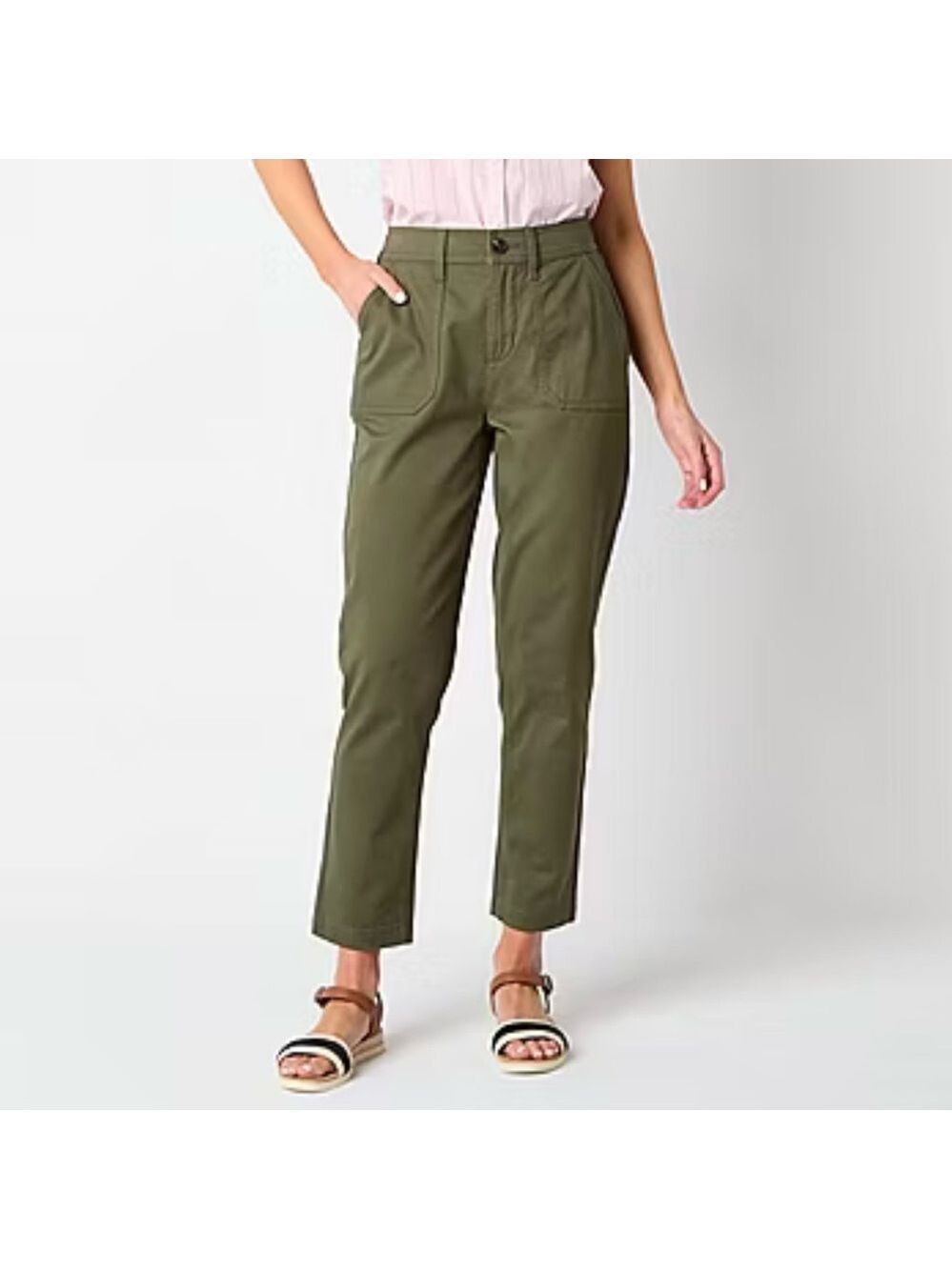 St. John's Bay Olive Capri Pants